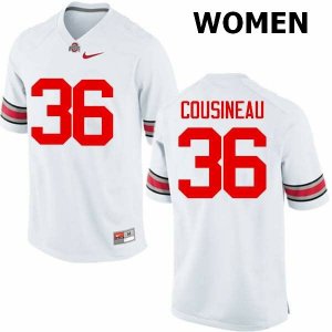 NCAA Ohio State Buckeyes Women's #36 Tom Cousineau White Nike Football College Jersey VIR0045YU